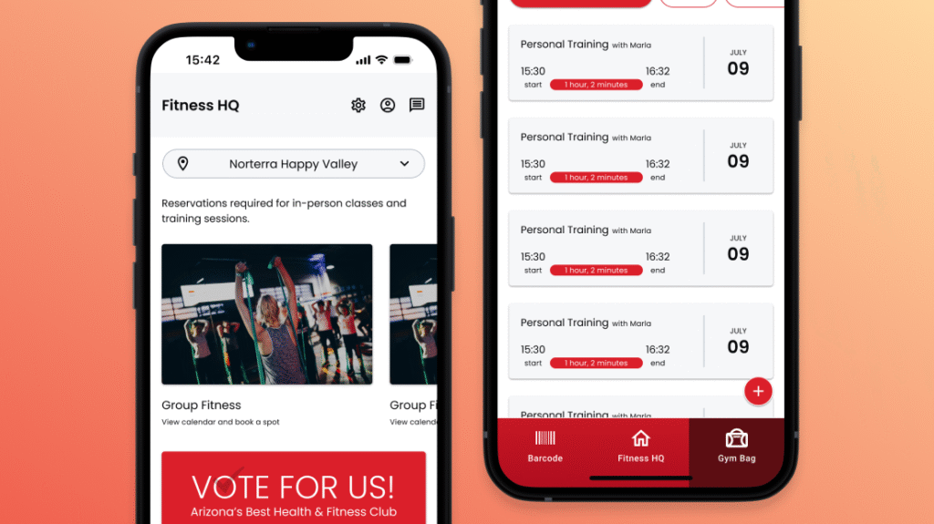 Two screens, both mobile phones.